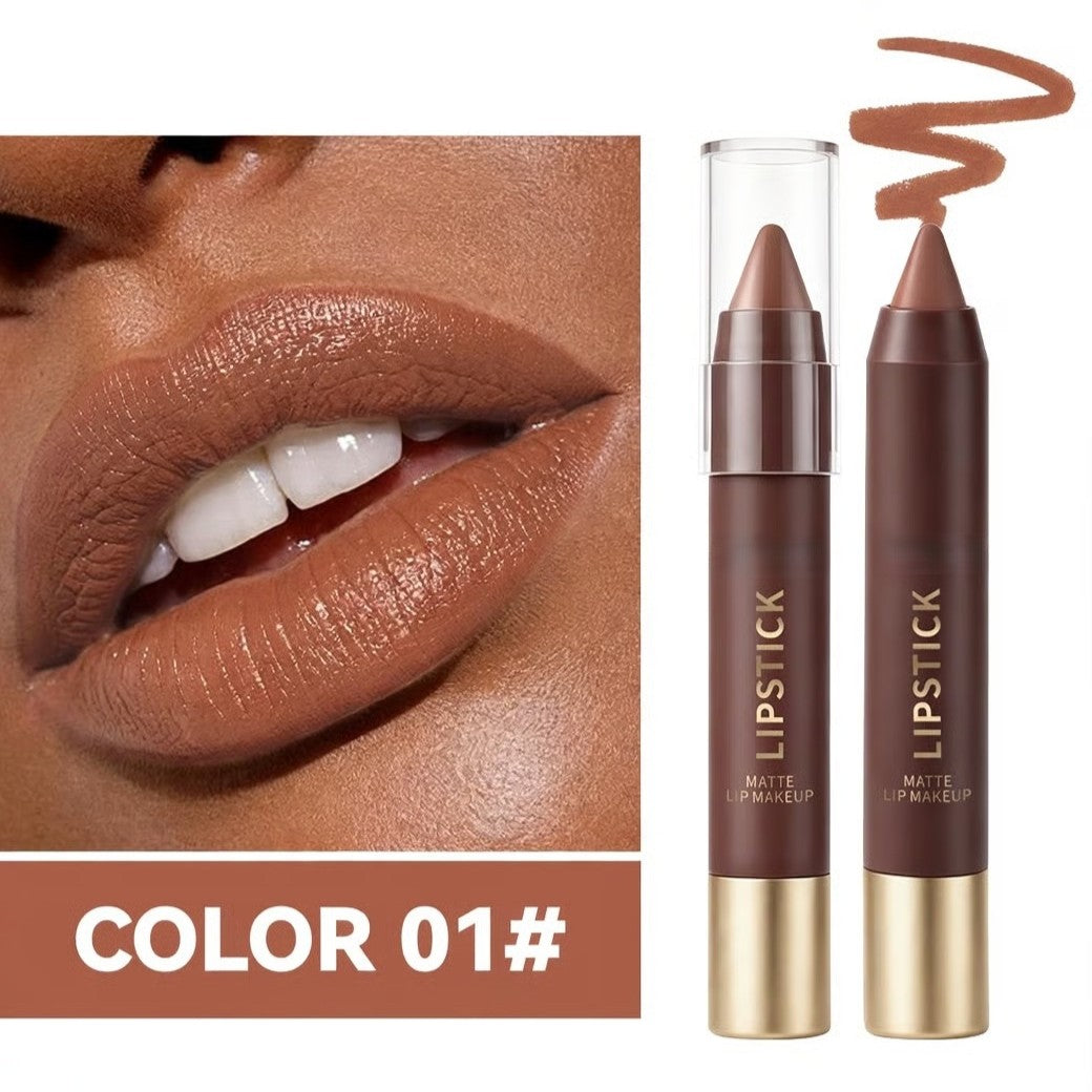 6er-Set langanhaltender matter brauner Lippenstift
