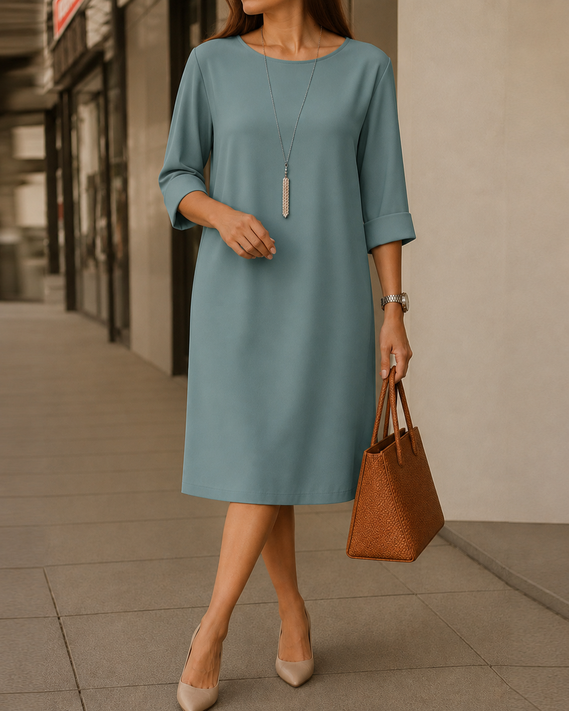 Odette Bauchkaschierendes Midi-Kleid