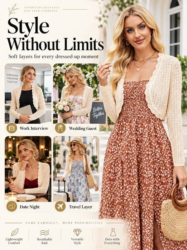 Damen Cropped Cardigan