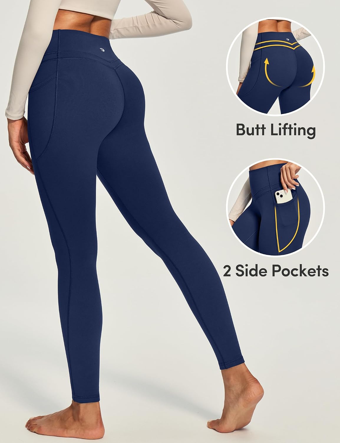 Damen High Waist Kompressions-Leggings mit Bauchkontrolle