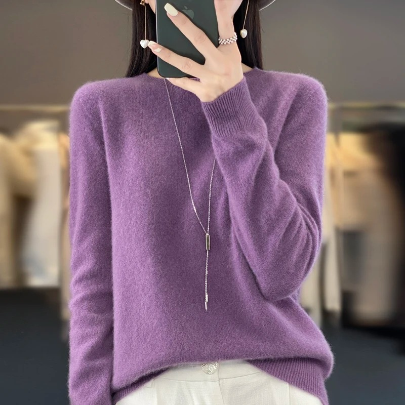 Cashmere Pullover Damen Stilvoller Rundhals, Weich & Komfortabel