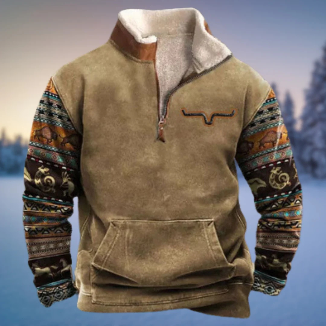 Weicher Hoodie mit Fleece & Tribal-Ärmeln – CanyonTrail Hoodie