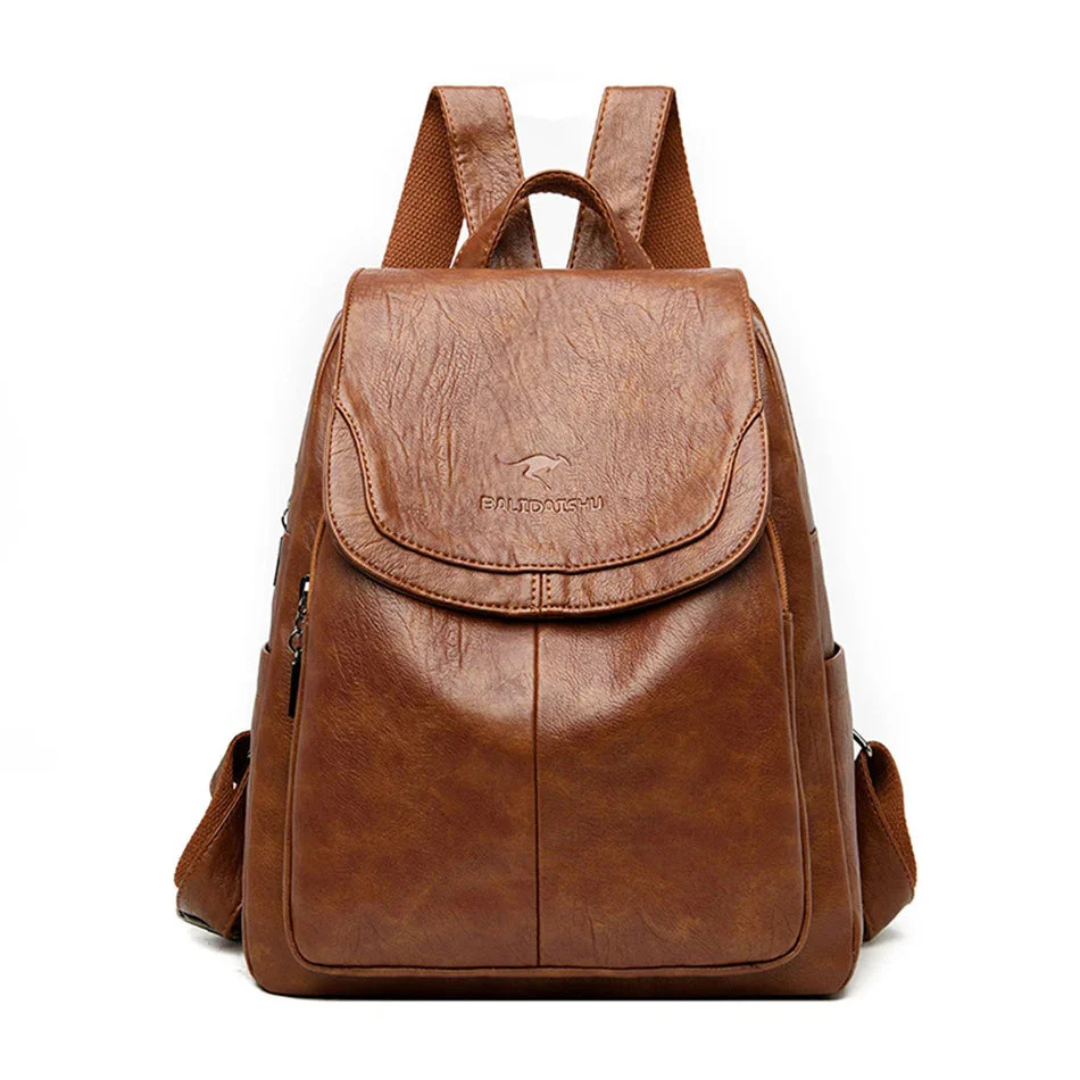 Leder Taschen Rucksack mit Anti-Diebstahl-Design für Damen – EleganceSafe Backpack