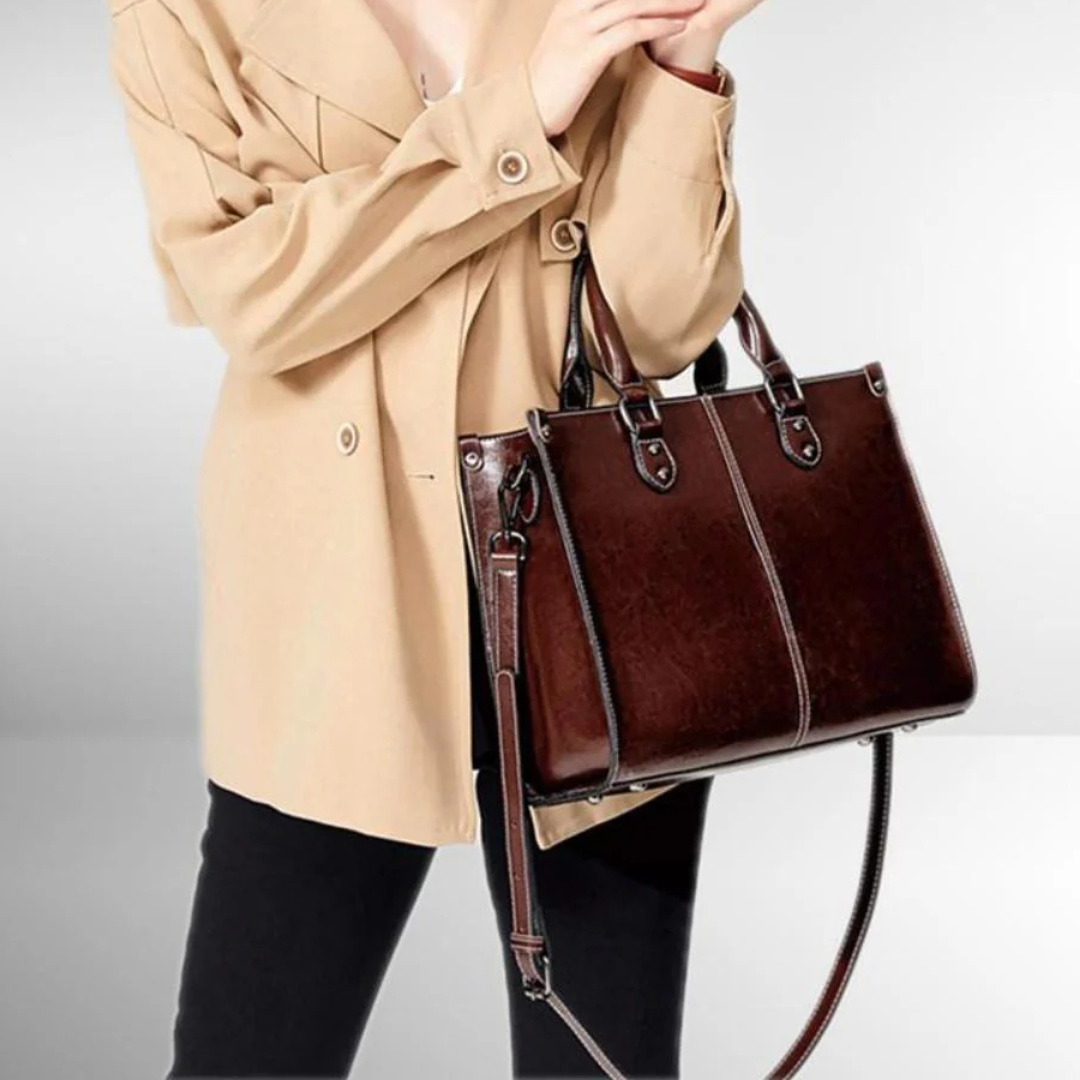 Ledertasche Damen Tote mit Schulterriemen & Innenfächern – Verona Classic Bag