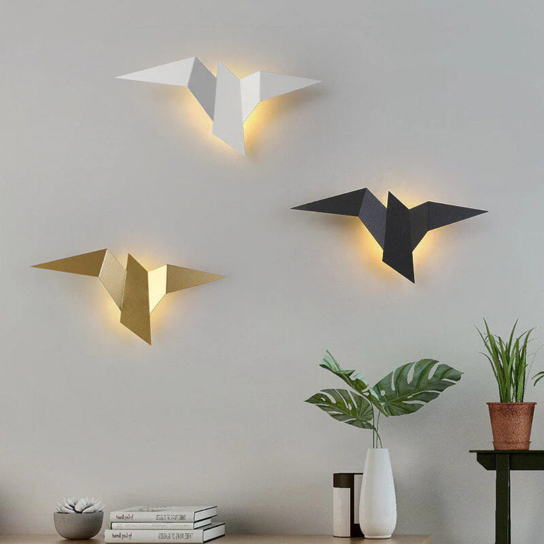 Innenbeleuchtung Vogel-Wandleuchte aus Metall & LED – SkyWing Light