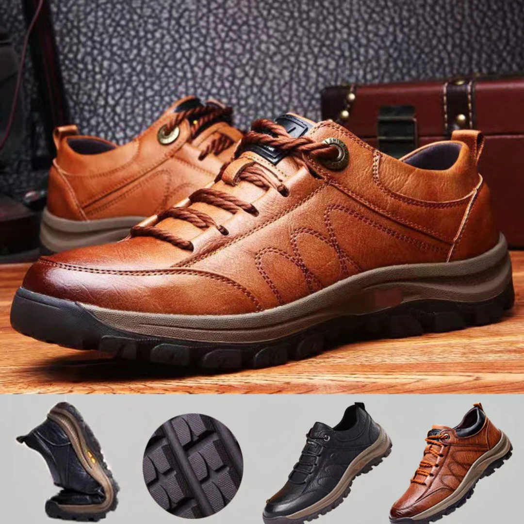 Orthopädische Walkingschuhe aus echtem Leder, wasserdicht & rutschfest – Nordspur Carter