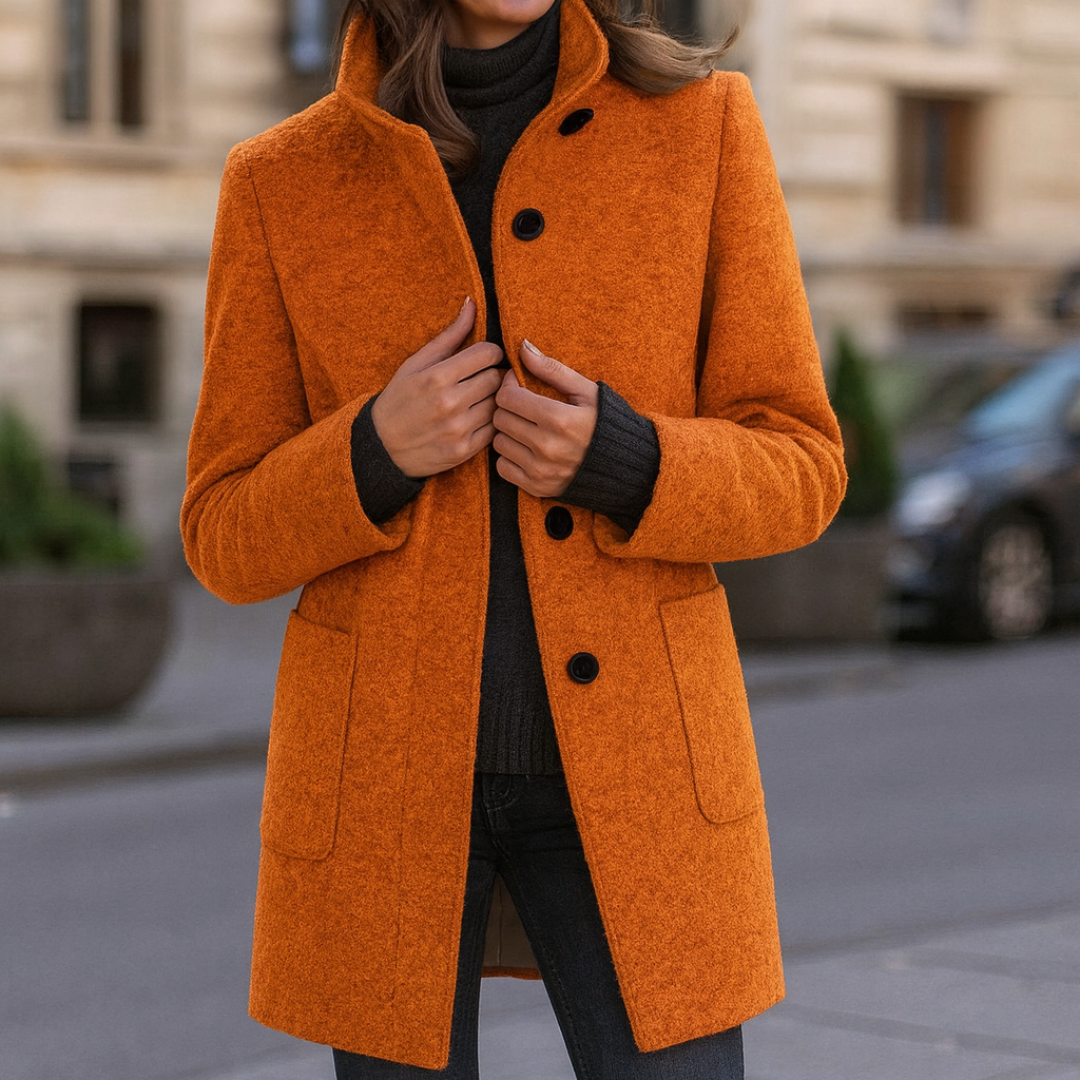 Eleganter Wintermantel Damen lang & warm im Woll-Look – Nordura Coat