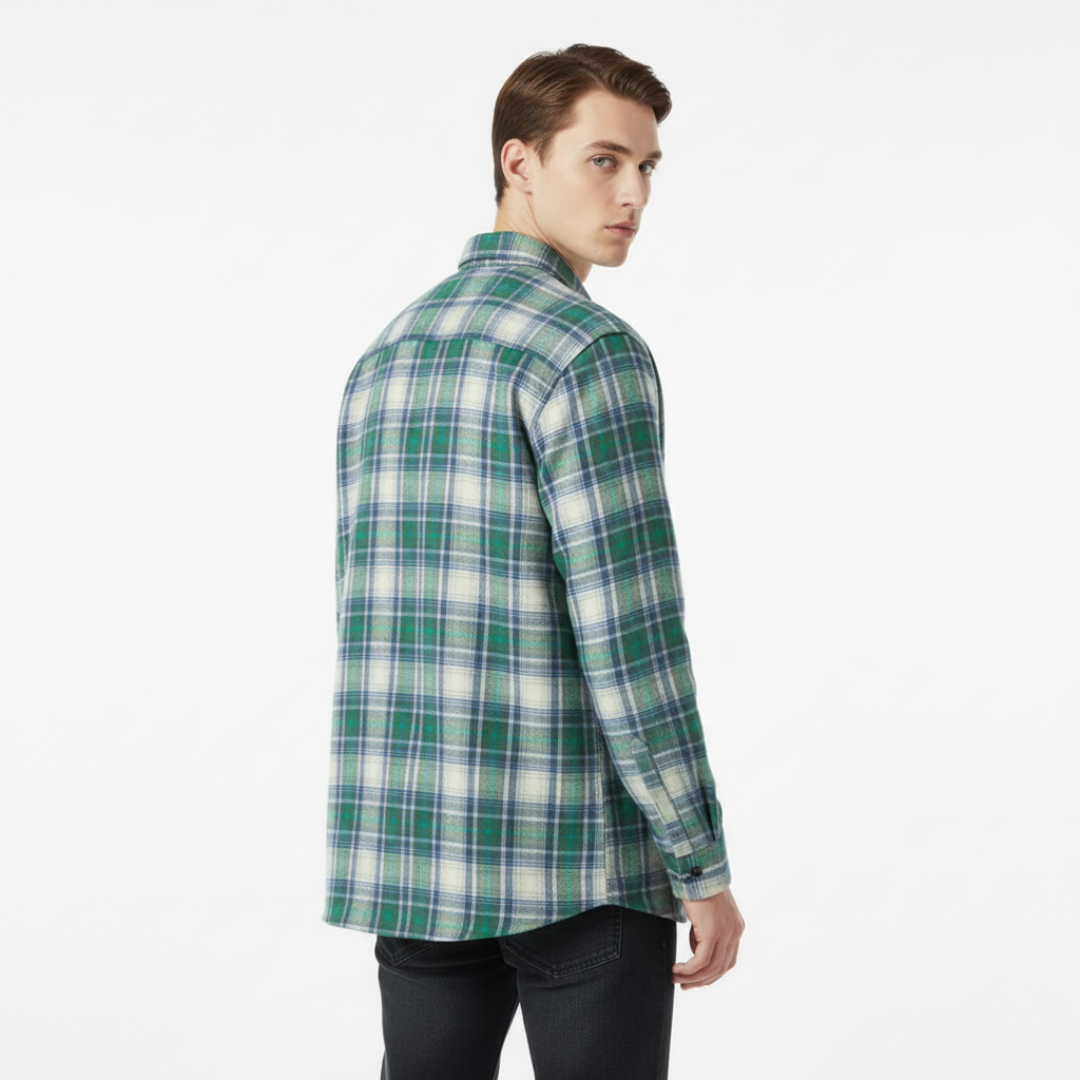 Herren Flanellhemd mit Karomuster & Oversized Fit | Weiches Holzfällerhemd