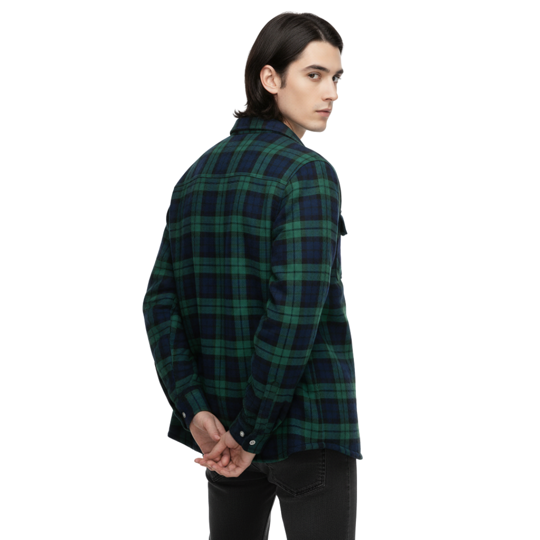 Sherpa Jacket – Herren Flanelljacke mit Fleecefutter & 3 Taschen | Warme Karo Overshirt-Jacke