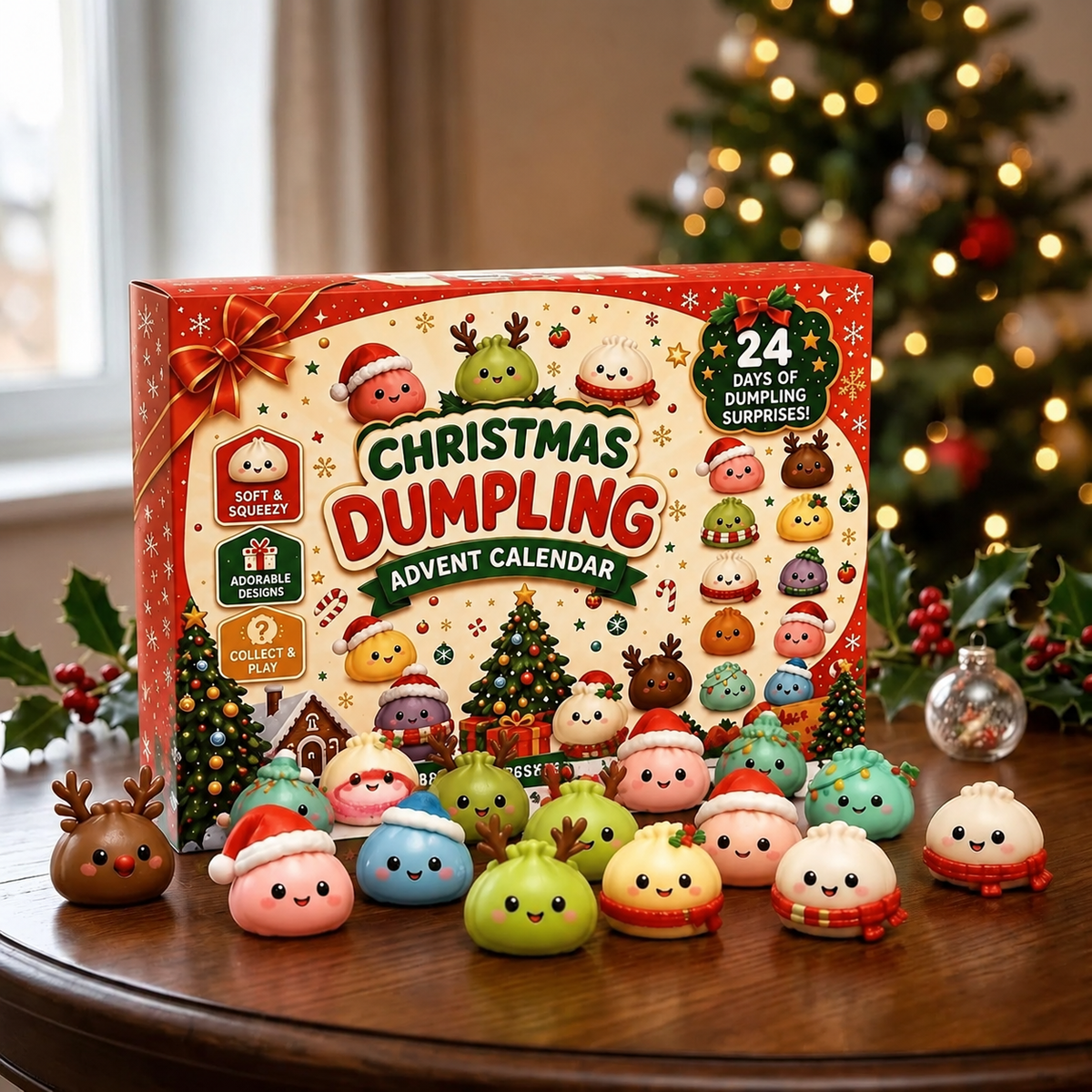 Adventskalender mit 24 Squishy-Überraschungen für Kinder