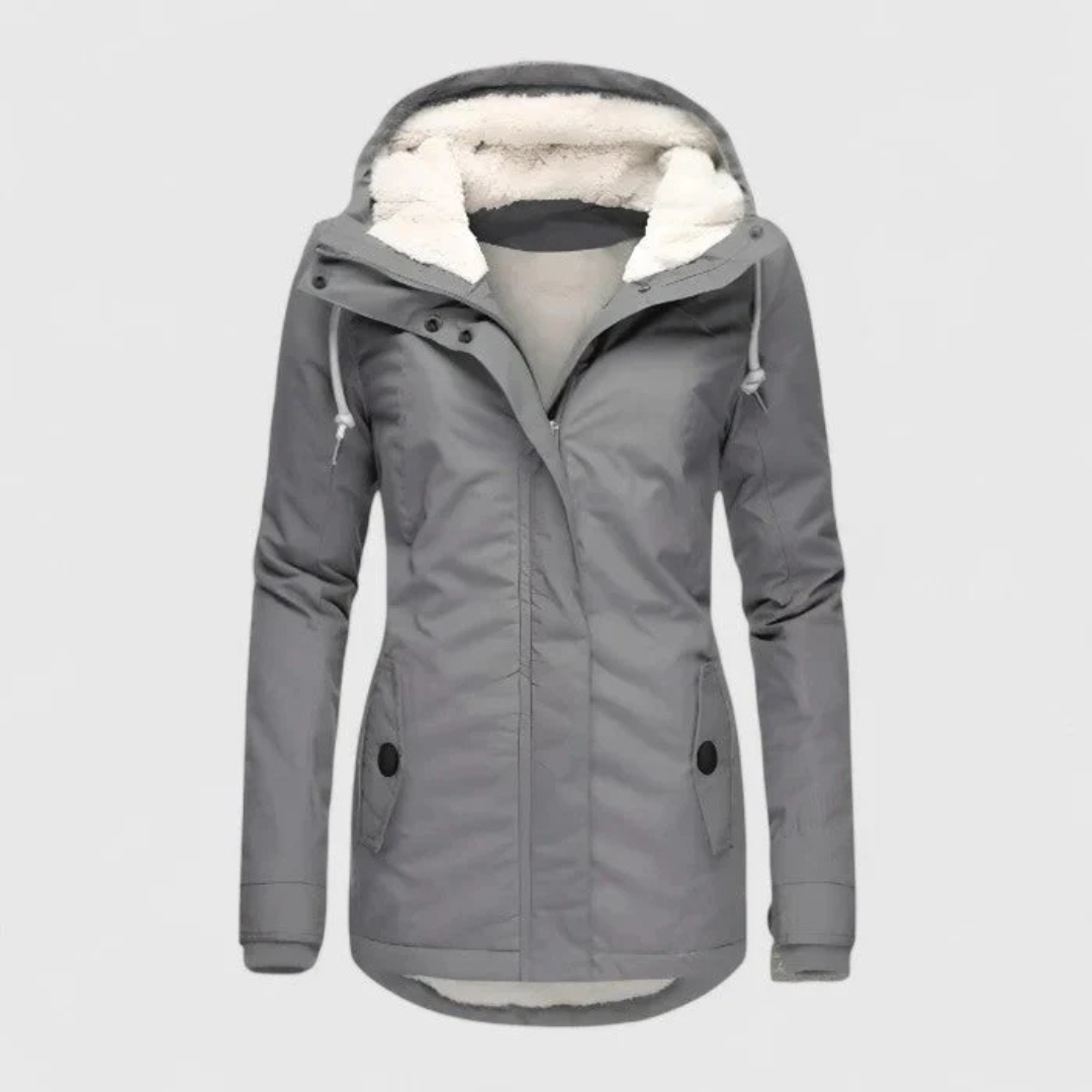 Damen Winterjacke wasserabweisend mit Kapuze & Fleecefutter – Nordveil Coat