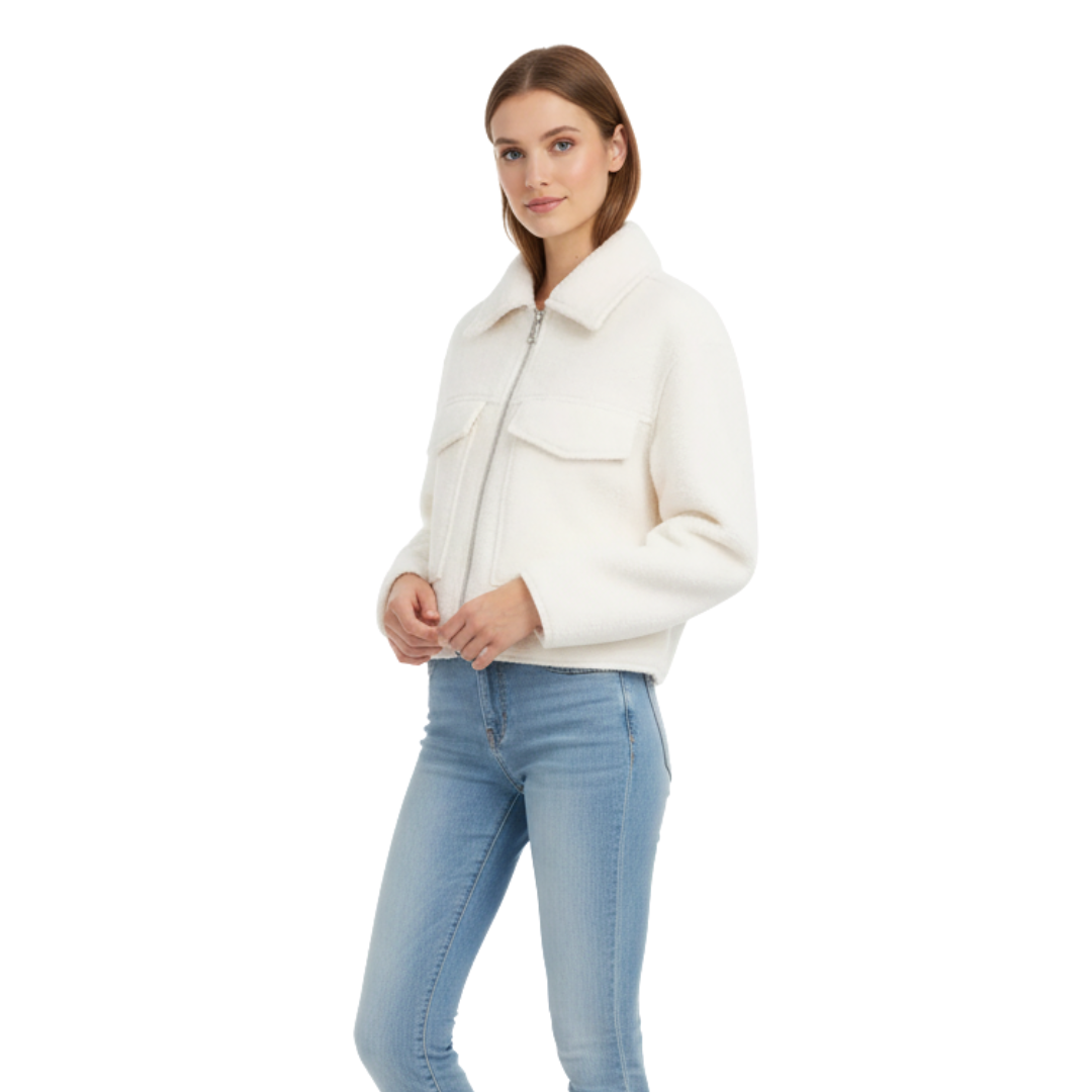 Damen Fleecejacke mit Reißverschluss – Westmere SoftWool Jacke mit Taschen