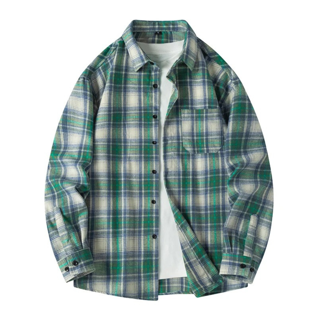 Herren Flanellhemd mit Karomuster & Oversized Fit | Weiches Holzfällerhemd