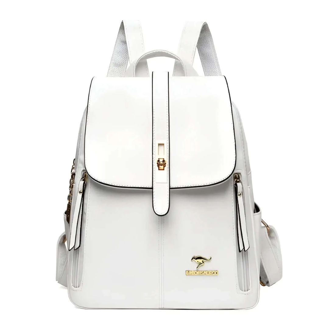 Leder Taschen Rucksack für Damen mit Schloss & Fächern – ClassicCharm Backpack