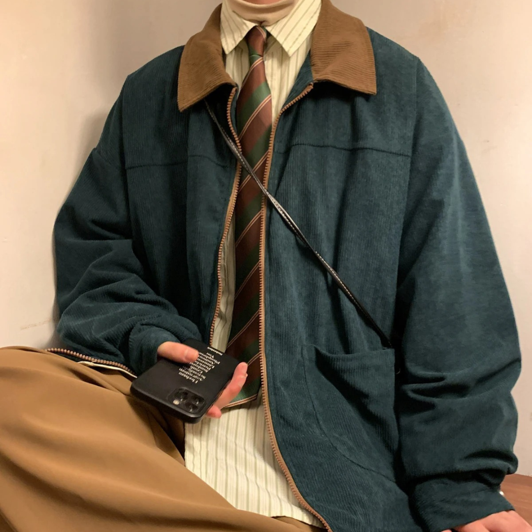 Herren Retro Cord-Bomberjacke – Broadmoor Reißverschlussjacke
