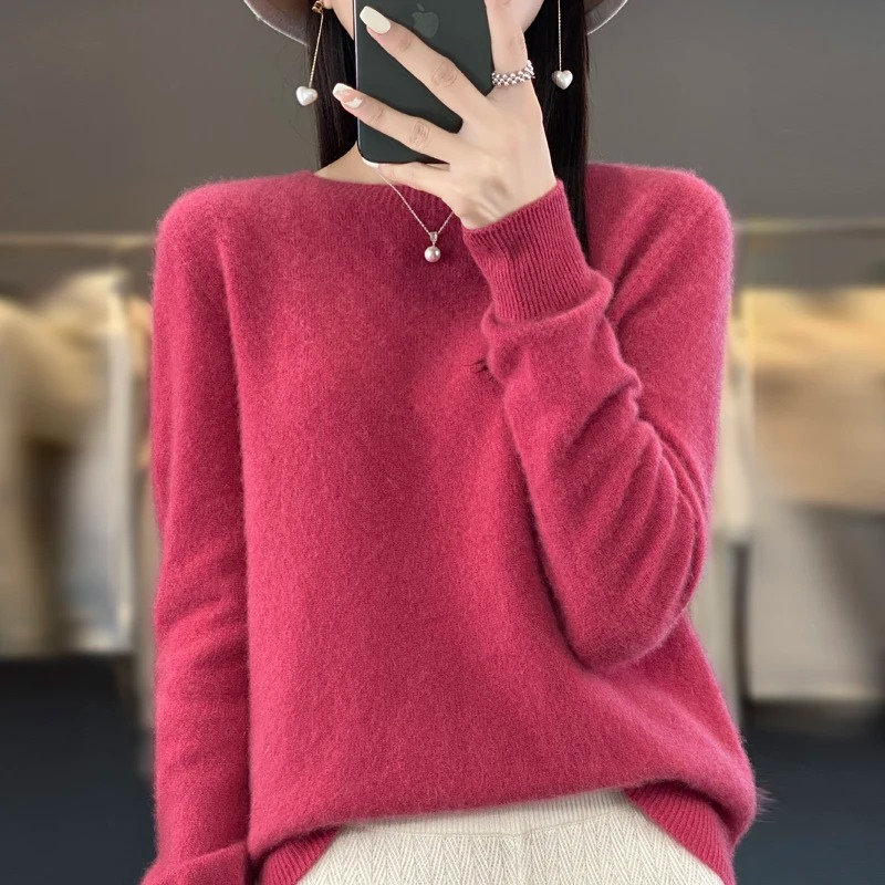 Cashmere Pullover Damen Stilvoller Rundhals, Weich & Komfortabel