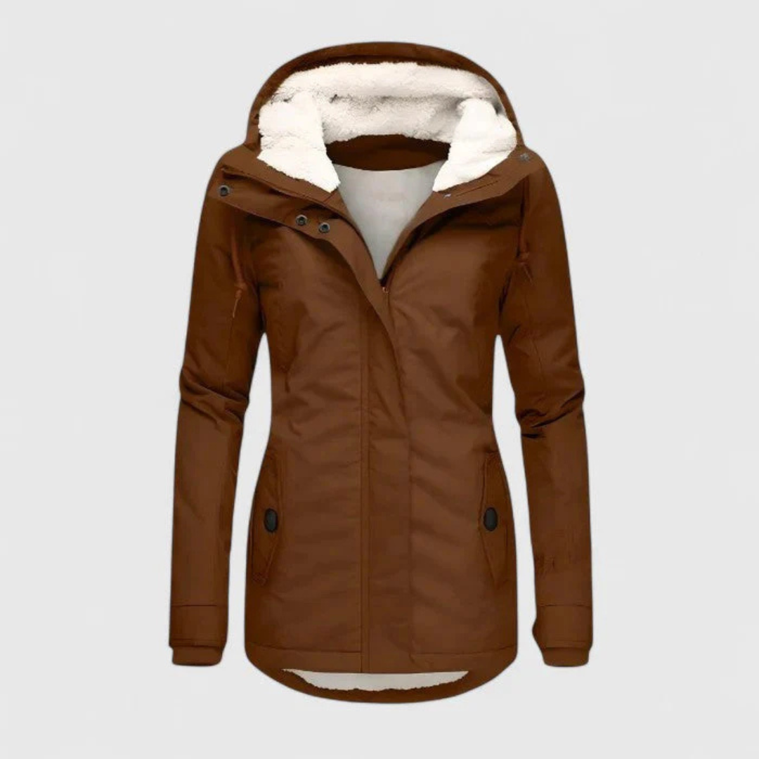 Damen Winterjacke wasserabweisend mit Kapuze & Fleecefutter – Nordveil Coat