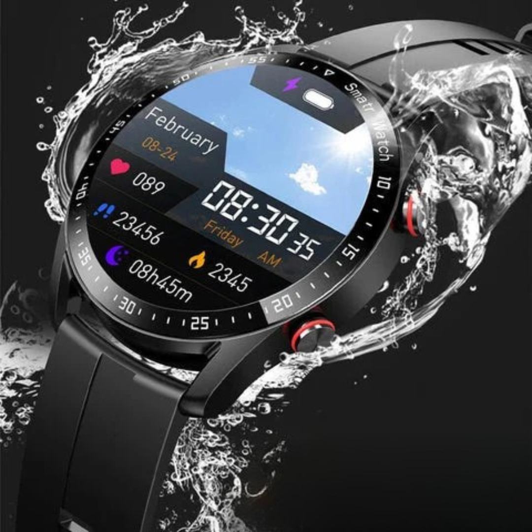 Smartwatch mit Blutzucker- & Vitalwert-Tracking, NFC & IP67 – GlucoTrack Pro