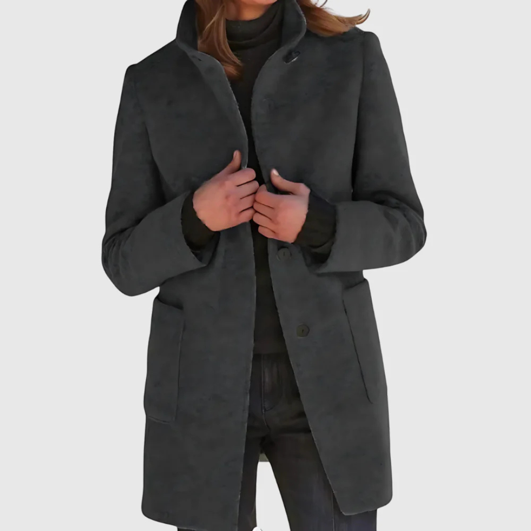 Eleganter Wintermantel Damen lang & warm im Woll-Look – Nordura Coat