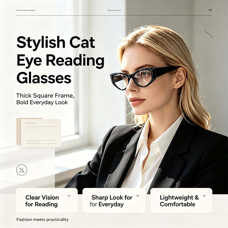 Damen-Lesebrille Anti-Blaulicht Vollrand Eckig