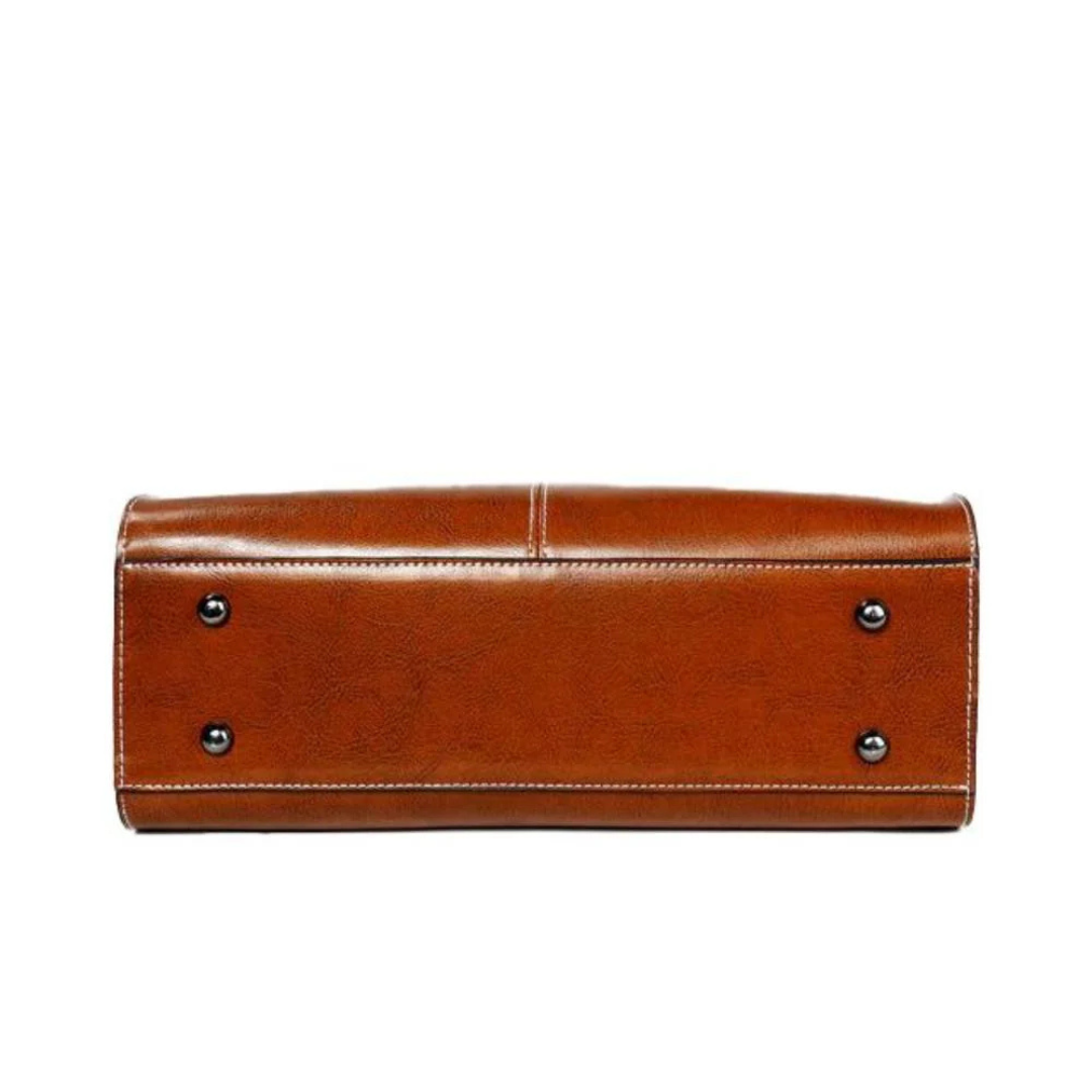 Ledertasche Damen Tote mit Schulterriemen & Innenfächern – Verona Classic Bag
