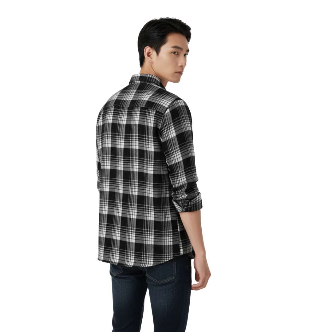 Herren Flanellhemd mit Karomuster & Oversized Fit | Weiches Holzfällerhemd