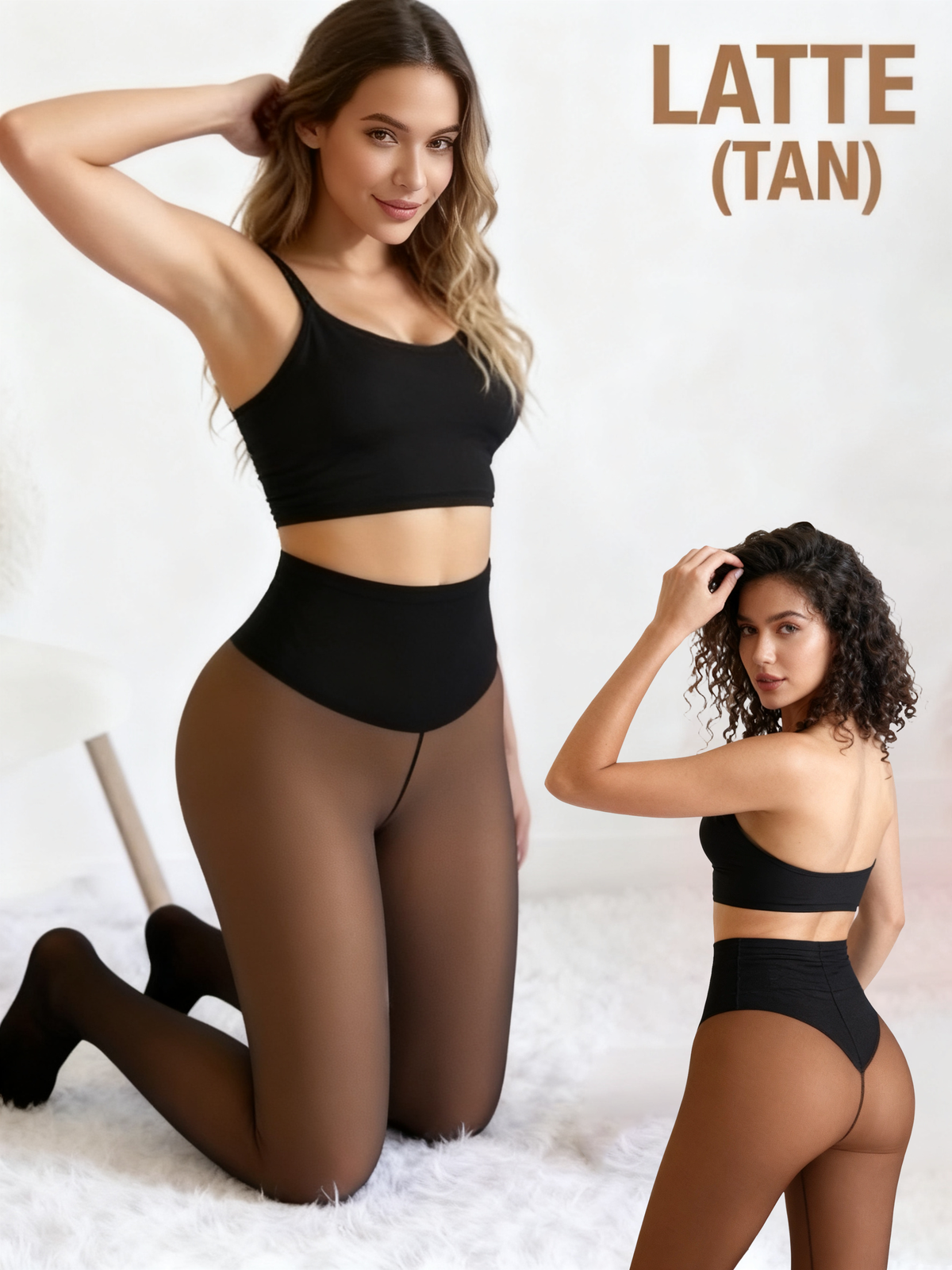 Nahtlose fleeceefütterte Leggings mit hoher Taille