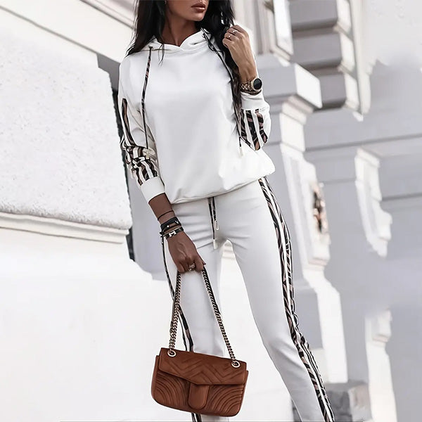 Damen Sportanzug Set aus zwei Teilen mit modernem Muster