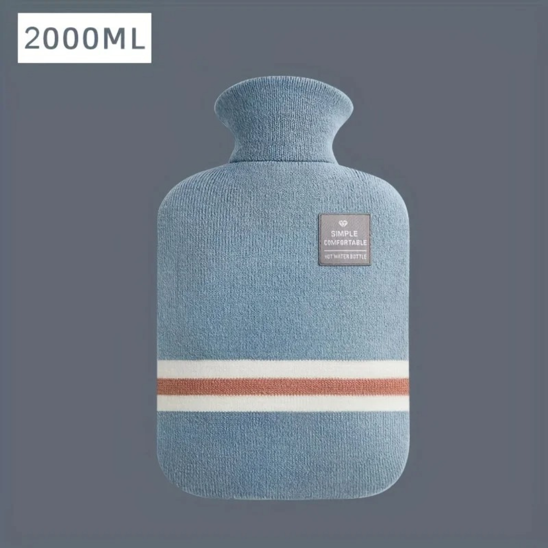 Wärmflasche 2000 ml mit Strickbezug – ThermoComfort