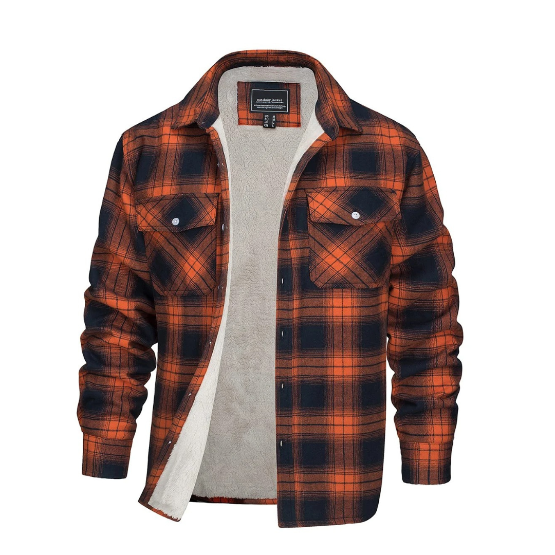 Sherpa Jacket – Herren Flanelljacke mit Fleecefutter & 3 Taschen | Warme Karo Overshirt-Jacke