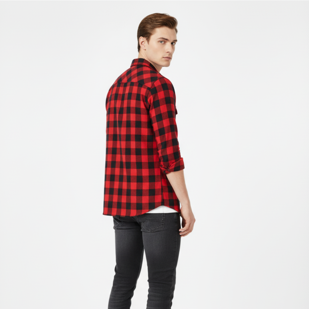 Herren Flanellhemd mit Karomuster | Leichtes Overshirt