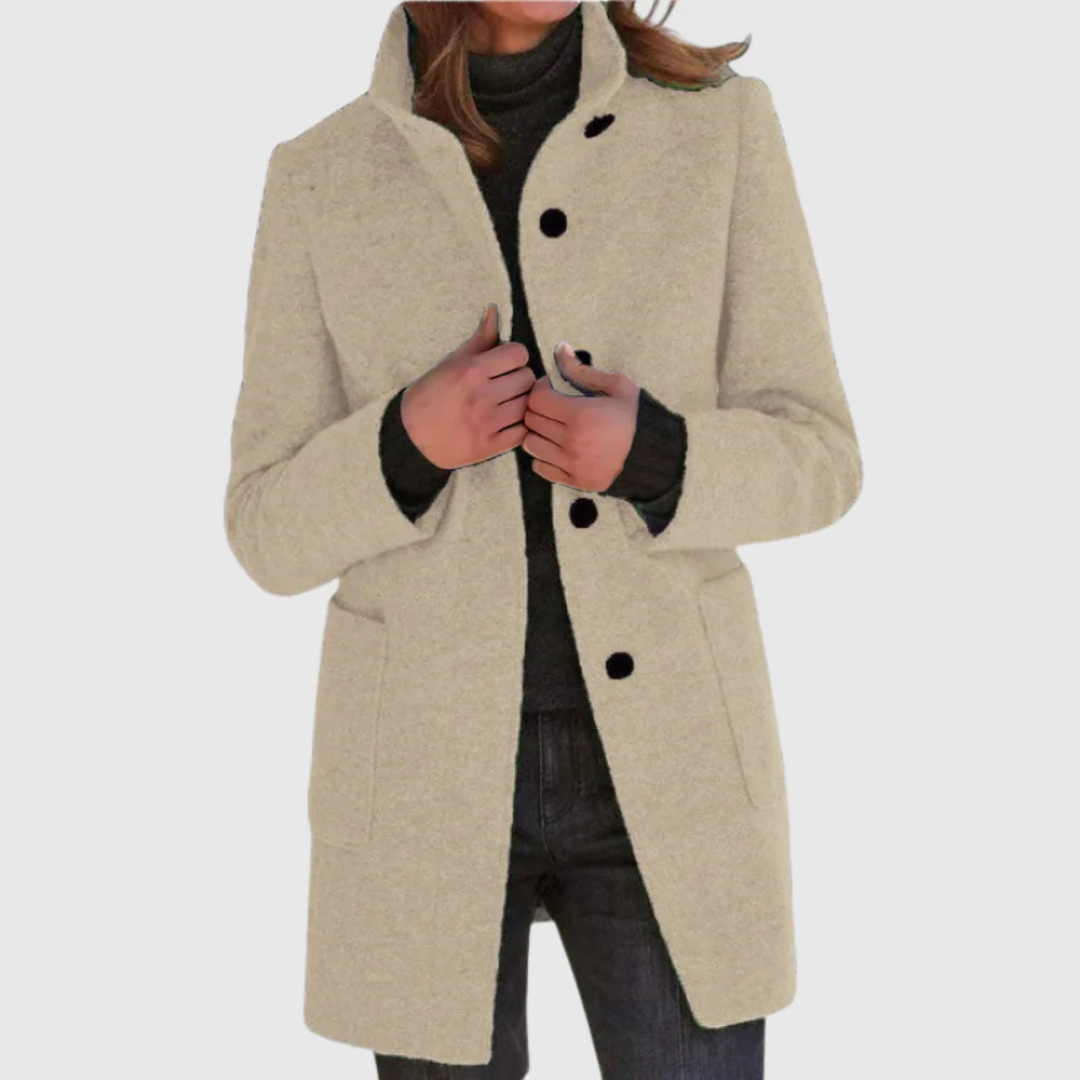 Eleganter Wintermantel Damen lang & warm im Woll-Look – Nordura Coat