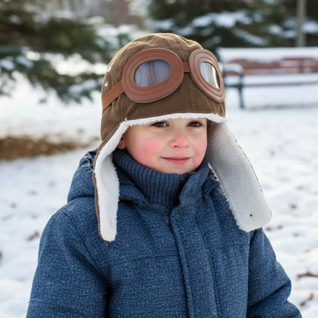 Mütze mit Ohrenschutz & Flieger-Design für Kinder – SkyPilot Cap