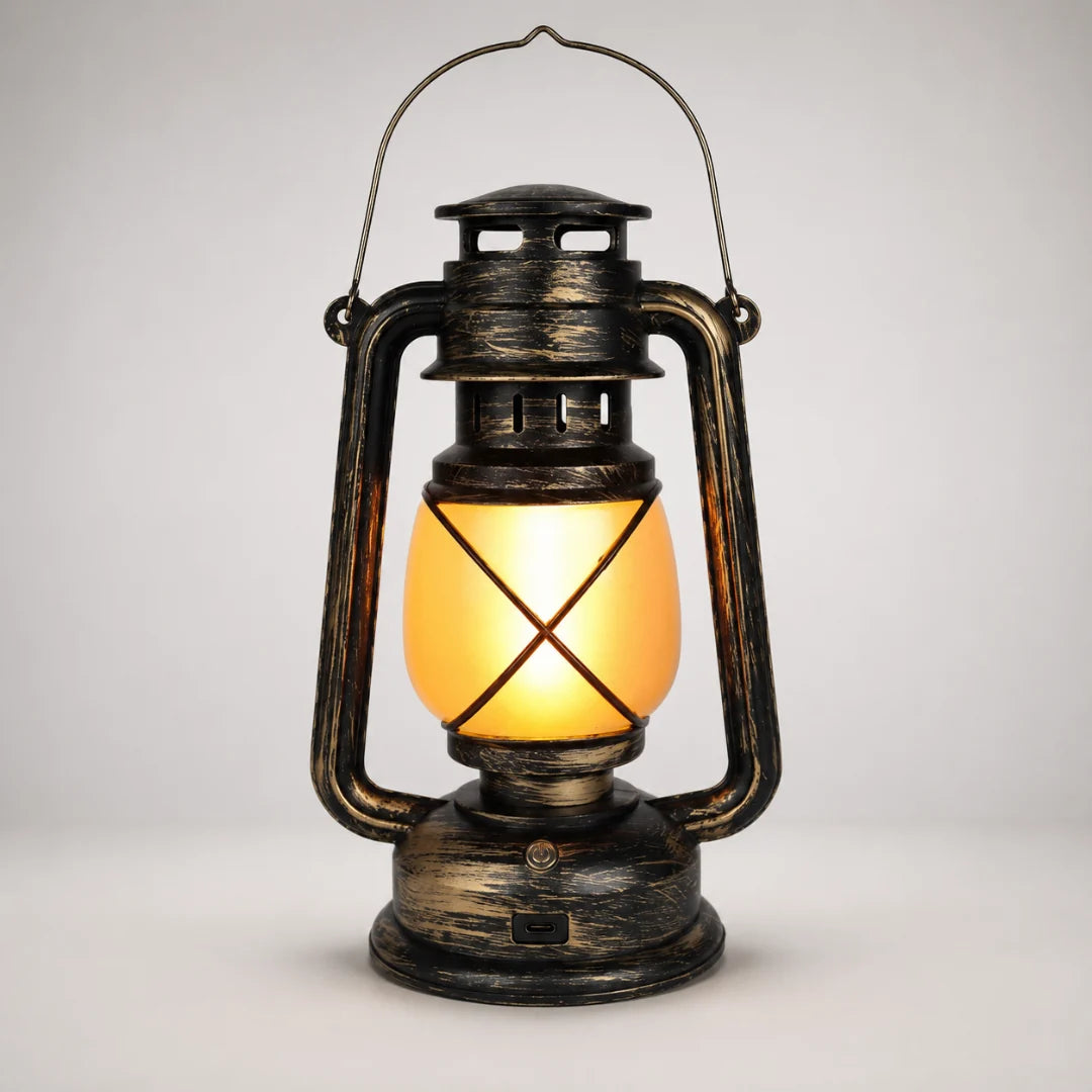 Nordspur | Flambourne Wiederaufladbare Laterne im Vintage-Stil mit Flammeneffekt