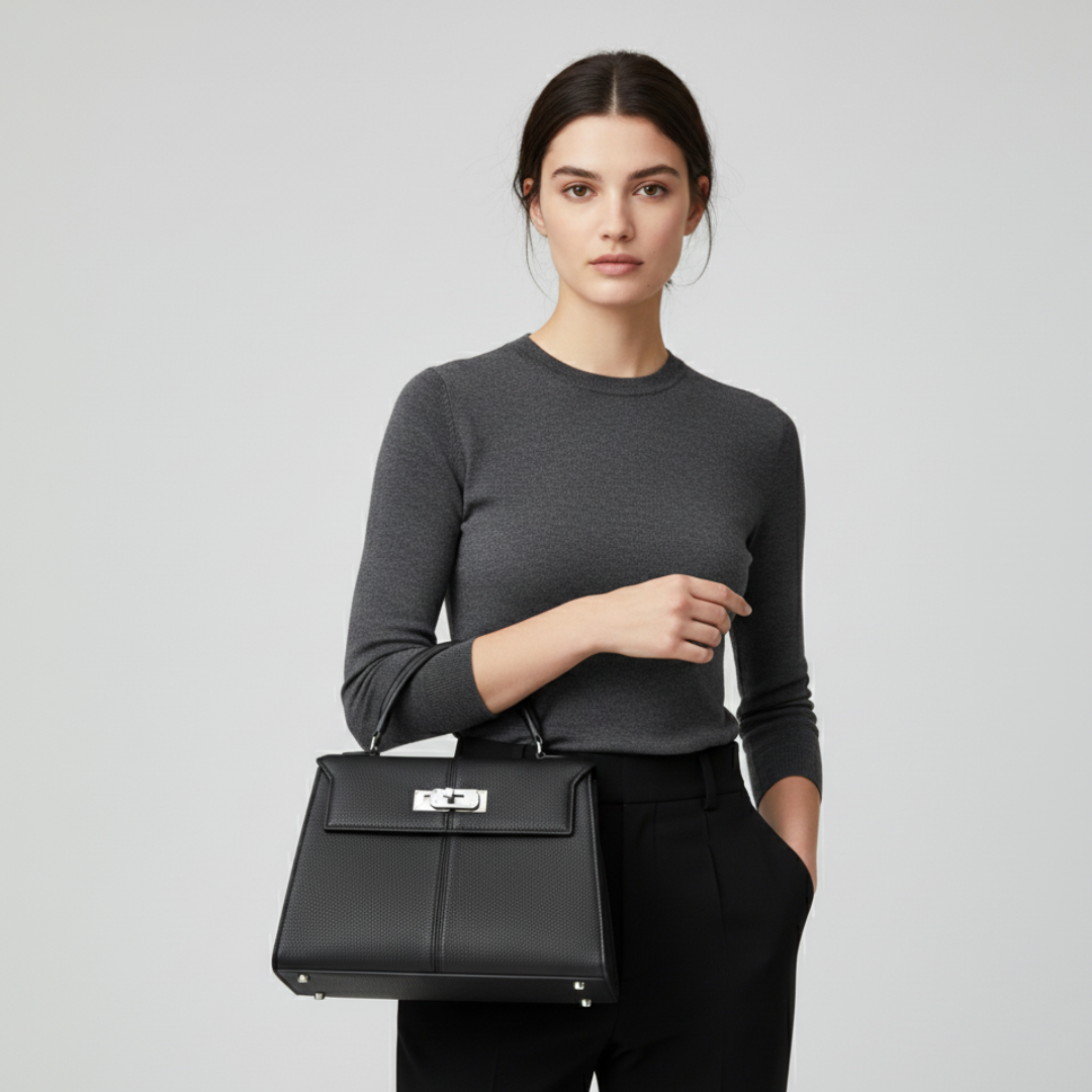 Nordspur | Große quadratische Handtasche mit Tragegriff