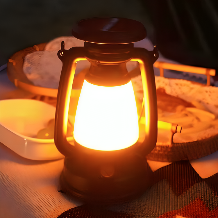 USB-Campinglaterne dimmbar im Retro-Stil – LumaFeuer