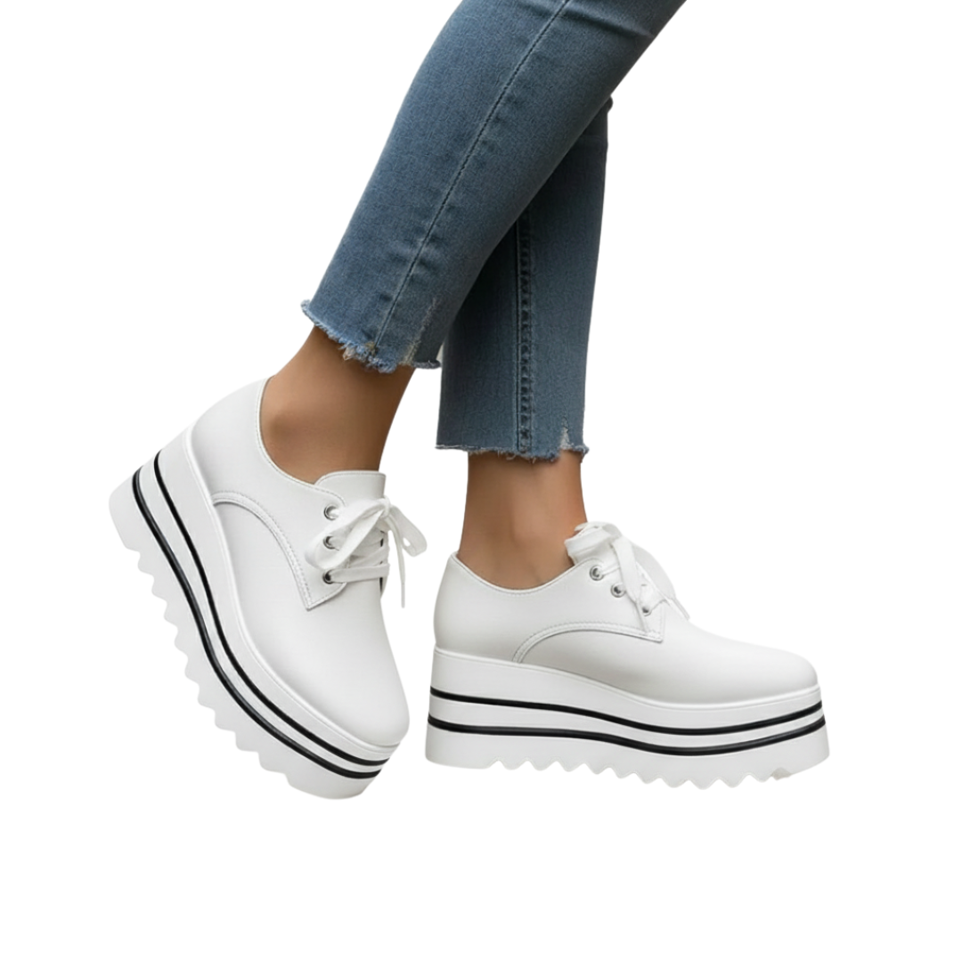 Nordspur | Solenne Plattform-Schnürschuhe