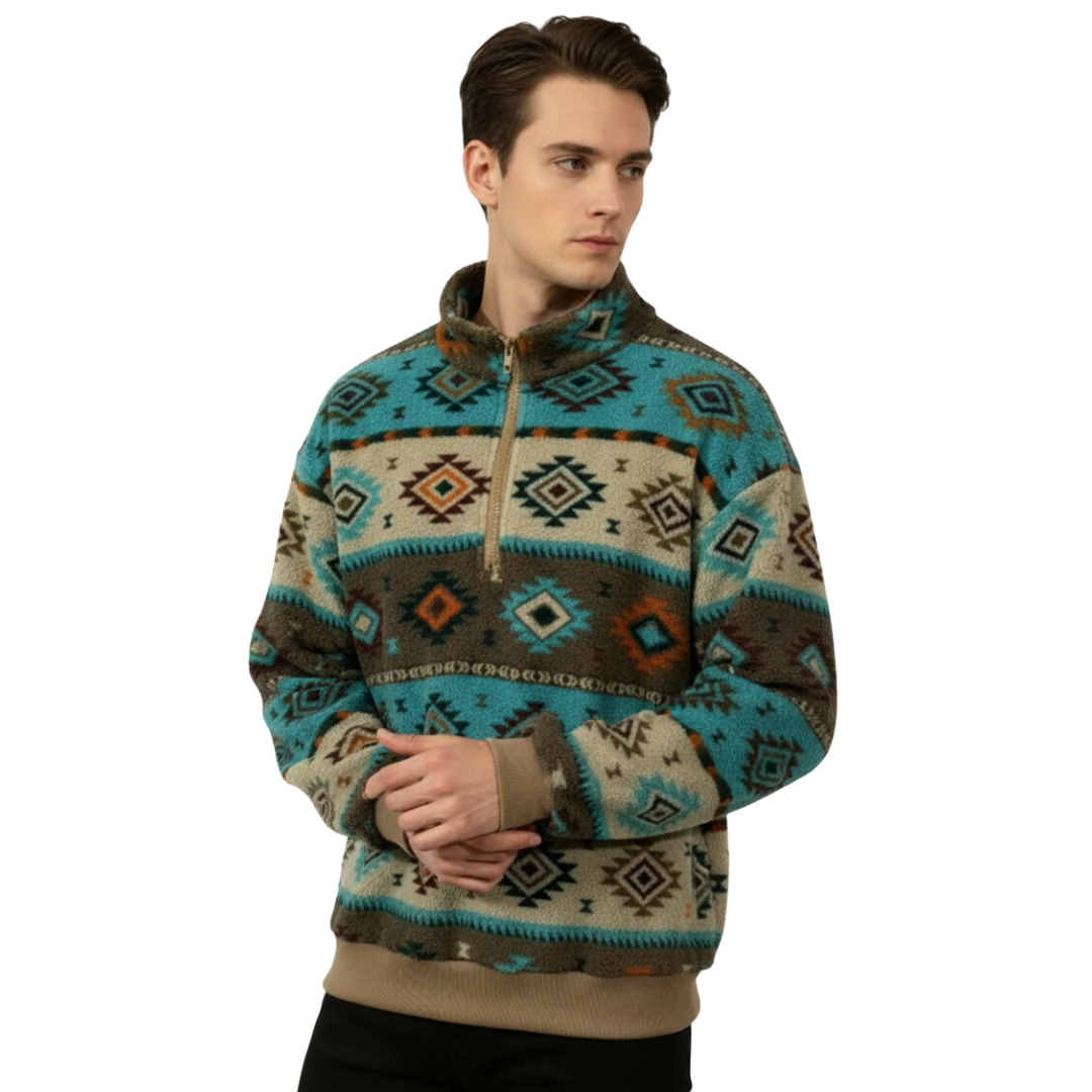 Nordspur | AlpinePattern Fleece-Pullover im Winterdesign