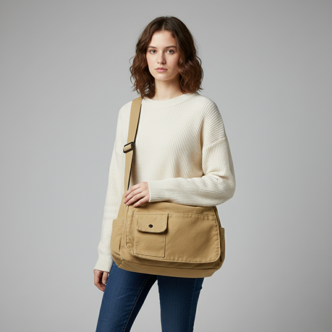 Nordspur | Große Canvas Messenger Tasche