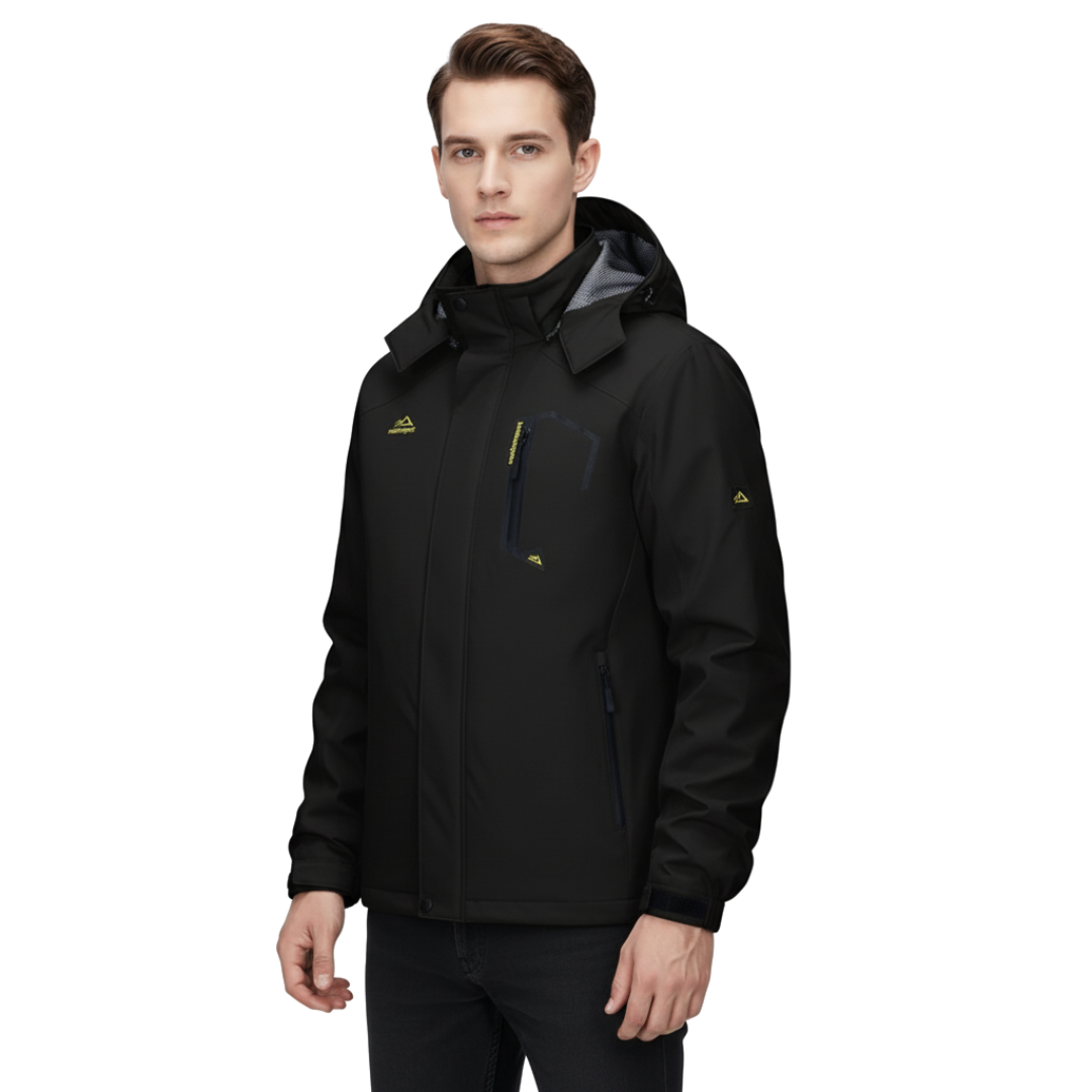 Wasserdichte Outdoorjacke für Herren – Mantel mit abnehmbarer Kapuze