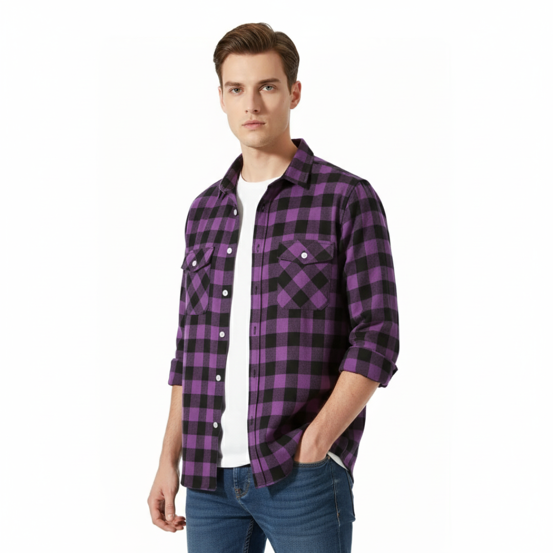 Herren Flanellhemd mit Karomuster | Leichtes Overshirt