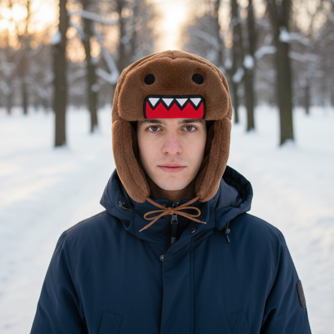Mütze mit Ohrenklappen & Cartoon-Design – FrostBite Earflap Hat