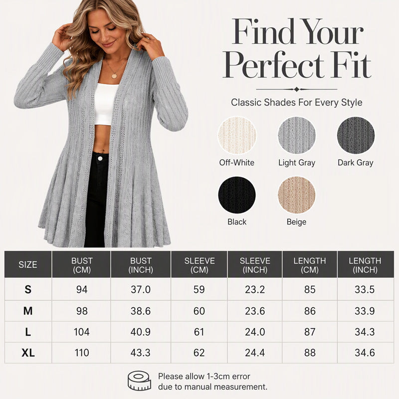 Elegante strukturierte offene Strickjacke – weich, mühelos und leicht zu stylen