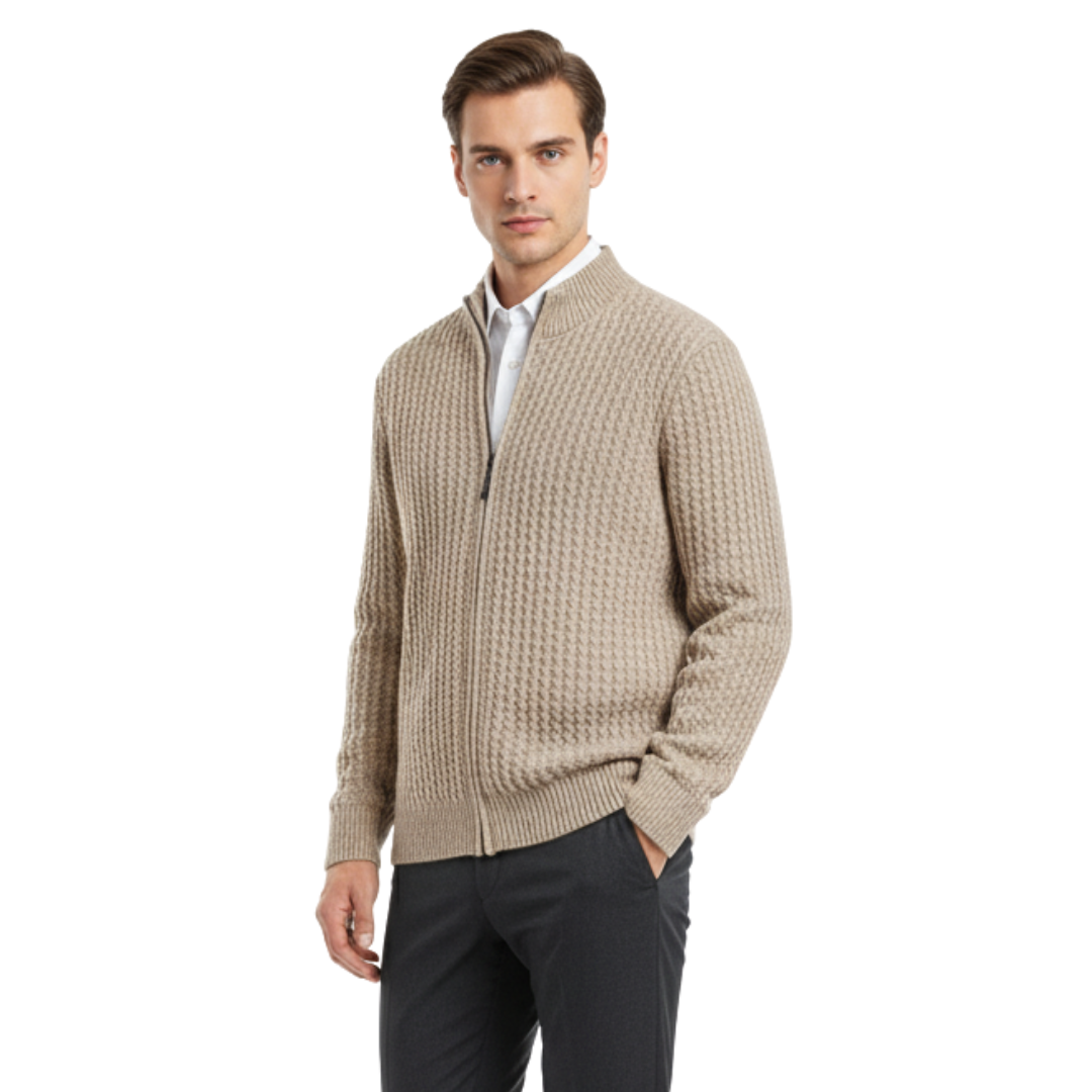 Nordspur | Sandridge Wollpullover mit Reißverschluss
