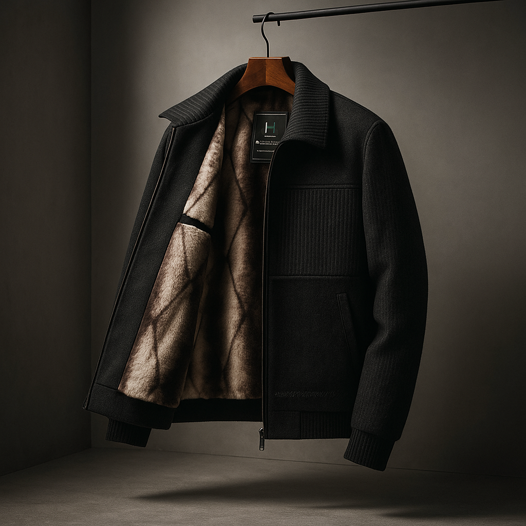 Fliegerjacke mit Kragen und Lammfell