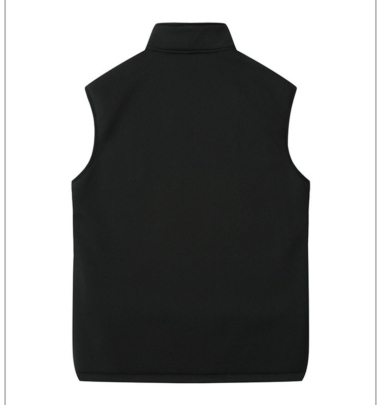 Unisex Fleece-gefütterte Winterweste, Durchgehender Reißverschluss Stehkragen Gilet mit Reißverschlusstaschen