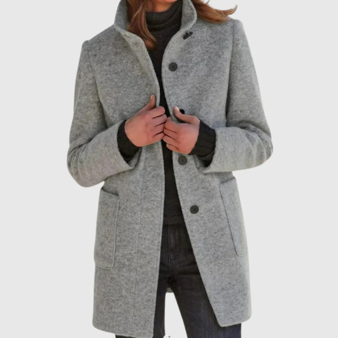 Eleganter Wintermantel Damen lang & warm im Woll-Look – Nordura Coat