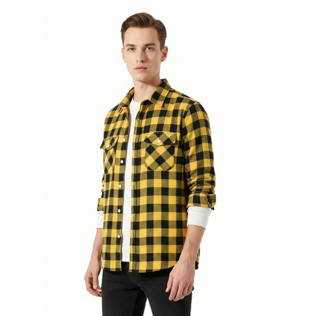 Herren Flanellhemd mit Karomuster | Leichtes Overshirt