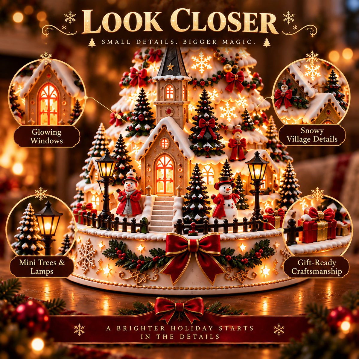 Weihnachtsdorf-Lichtlandschaftsbaum
