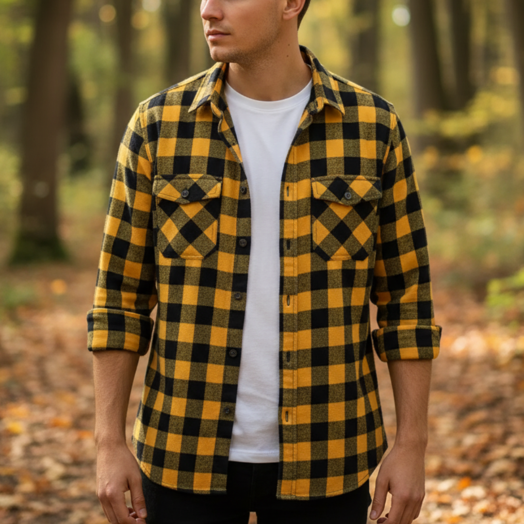 Herren Flanellhemd mit Karomuster | Leichtes Overshirt